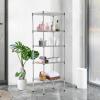 imageBestOffice  6Tier Wire Storage Shelves with Wheels  18x48x77  Chrome  Adjustable Racks  HeavyDuty Metal Shelf Holds Upto 600 lbs  NoTool Assembly  Ideal for Home ampamp Garage ShelvingChrome