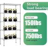 imageBestOffice  6Tier Wire Storage Shelves with Wheels  18x48x77  Chrome  Adjustable Racks  HeavyDuty Metal Shelf Holds Upto 600 lbs  NoTool Assembly  Ideal for Home ampamp Garage ShelvingChrome
