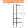 imageBestOffice  6Tier Wire Storage Shelves with Wheels  18x48x77  Chrome  Adjustable Racks  HeavyDuty Metal Shelf Holds Upto 600 lbs  NoTool Assembly  Ideal for Home ampamp Garage ShelvingBlack