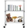 imageBestOffice  6Tier Wire Storage Shelves with Wheels  18x48x77  Chrome  Adjustable Racks  HeavyDuty Metal Shelf Holds Upto 600 lbs  NoTool Assembly  Ideal for Home ampamp Garage ShelvingChrome
