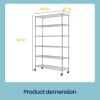 imageBestOffice  6Tier Wire Storage Shelves with Wheels  18x48x77  Chrome  Adjustable Racks  HeavyDuty Metal Shelf Holds Upto 600 lbs  NoTool Assembly  Ideal for Home ampamp Garage ShelvingChrome