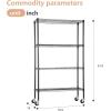 imageBestOffice  6Tier Wire Storage Shelves with Wheels  18x48x77  Chrome  Adjustable Racks  HeavyDuty Metal Shelf Holds Upto 600 lbs  NoTool Assembly  Ideal for Home ampamp Garage ShelvingBlack