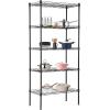 imageBestOffice  6Tier Wire Storage Shelves with Wheels  18x48x77  Chrome  Adjustable Racks  HeavyDuty Metal Shelf Holds Upto 600 lbs  NoTool Assembly  Ideal for Home ampamp Garage ShelvingBlack