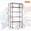 imageBestOffice  6Tier Wire Storage Shelves with Wheels  18x48x77  Chrome  Adjustable Racks  HeavyDuty Metal Shelf Holds Upto 600 lbs  NoTool Assembly  Ideal for Home ampamp Garage ShelvingBlack