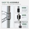 imageBestOffice  6Tier Wire Storage Shelves with Wheels  18x48x77  Chrome  Adjustable Racks  HeavyDuty Metal Shelf Holds Upto 600 lbs  NoTool Assembly  Ideal for Home ampamp Garage ShelvingChrome