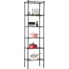 imageBestOffice  6Tier Wire Storage Shelves with Wheels  18x48x77  Chrome  Adjustable Racks  HeavyDuty Metal Shelf Holds Upto 600 lbs  NoTool Assembly  Ideal for Home ampamp Garage ShelvingBlack