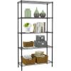 imageBestOffice  6Tier Wire Storage Shelves with Wheels  18x48x77  Chrome  Adjustable Racks  HeavyDuty Metal Shelf Holds Upto 600 lbs  NoTool Assembly  Ideal for Home ampamp Garage ShelvingBlack