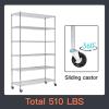 imageBestOffice  6Tier Wire Storage Shelves with Wheels  18x48x77  Chrome  Adjustable Racks  HeavyDuty Metal Shelf Holds Upto 600 lbs  NoTool Assembly  Ideal for Home ampamp Garage ShelvingChrome