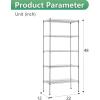 imageBestOffice  6Tier Wire Storage Shelves with Wheels  18x48x77  Chrome  Adjustable Racks  HeavyDuty Metal Shelf Holds Upto 600 lbs  NoTool Assembly  Ideal for Home ampamp Garage ShelvingChrome