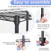 imageBestOffice  6Tier Wire Storage Shelves with Wheels  18x48x77  Chrome  Adjustable Racks  HeavyDuty Metal Shelf Holds Upto 600 lbs  NoTool Assembly  Ideal for Home ampamp Garage ShelvingBlack