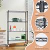 imageBestOffice  6Tier Wire Storage Shelves with Wheels  18x48x77  Chrome  Adjustable Racks  HeavyDuty Metal Shelf Holds Upto 600 lbs  NoTool Assembly  Ideal for Home ampamp Garage ShelvingBlack