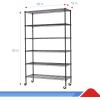 imageBestOffice  6Tier Wire Storage Shelves with Wheels  18x48x77  Chrome  Adjustable Racks  HeavyDuty Metal Shelf Holds Upto 600 lbs  NoTool Assembly  Ideal for Home ampamp Garage ShelvingBlack