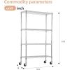 imageBestOffice  6Tier Wire Storage Shelves with Wheels  18x48x77  Chrome  Adjustable Racks  HeavyDuty Metal Shelf Holds Upto 600 lbs  NoTool Assembly  Ideal for Home ampamp Garage ShelvingChrome