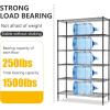 imageBestOffice  6Tier Wire Storage Shelves with Wheels  18x48x77  Chrome  Adjustable Racks  HeavyDuty Metal Shelf Holds Upto 600 lbs  NoTool Assembly  Ideal for Home ampamp Garage ShelvingBlack