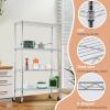imageBestOffice  6Tier Wire Storage Shelves with Wheels  18x48x77  Chrome  Adjustable Racks  HeavyDuty Metal Shelf Holds Upto 600 lbs  NoTool Assembly  Ideal for Home ampamp Garage ShelvingChrome