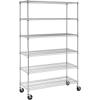 imageBestOffice  6Tier Wire Storage Shelves with Wheels  18x48x77  Chrome  Adjustable Racks  HeavyDuty Metal Shelf Holds Upto 600 lbs  NoTool Assembly  Ideal for Home ampamp Garage ShelvingChrome