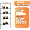 imageBestOffice  6Tier Wire Storage Shelves with Wheels  18x48x77  Chrome  Adjustable Racks  HeavyDuty Metal Shelf Holds Upto 600 lbs  NoTool Assembly  Ideal for Home ampamp Garage ShelvingChrome