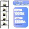 imageBestOffice  6Tier Wire Storage Shelves with Wheels  18x48x77  Chrome  Adjustable Racks  HeavyDuty Metal Shelf Holds Upto 600 lbs  NoTool Assembly  Ideal for Home ampamp Garage ShelvingBlack