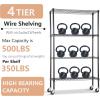 imageBestOffice  6Tier Wire Storage Shelves with Wheels  18x48x77  Chrome  Adjustable Racks  HeavyDuty Metal Shelf Holds Upto 600 lbs  NoTool Assembly  Ideal for Home ampamp Garage ShelvingBlack