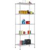 imageBestOffice  6Tier Wire Storage Shelves with Wheels  18x48x77  Chrome  Adjustable Racks  HeavyDuty Metal Shelf Holds Upto 600 lbs  NoTool Assembly  Ideal for Home ampamp Garage ShelvingChrome