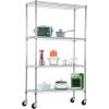 imageBestOffice  6Tier Wire Storage Shelves with Wheels  18x48x77  Chrome  Adjustable Racks  HeavyDuty Metal Shelf Holds Upto 600 lbs  NoTool Assembly  Ideal for Home ampamp Garage ShelvingChrome