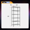 imageBestOffice  6Tier Wire Storage Shelves with Wheels  18x48x77  Chrome  Adjustable Racks  HeavyDuty Metal Shelf Holds Upto 600 lbs  NoTool Assembly  Ideal for Home ampamp Garage ShelvingBlack