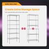 imageBestOffice  6Tier Wire Storage Shelves with Wheels  18x48x77  Chrome  Adjustable Racks  HeavyDuty Metal Shelf Holds Upto 600 lbs  NoTool Assembly  Ideal for Home ampamp Garage ShelvingChrome