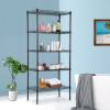 imageBestOffice  6Tier Wire Storage Shelves with Wheels  18x48x77  Chrome  Adjustable Racks  HeavyDuty Metal Shelf Holds Upto 600 lbs  NoTool Assembly  Ideal for Home ampamp Garage ShelvingBlack
