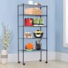 imageBestOffice  6Tier Wire Storage Shelves with Wheels  18x48x77  Chrome  Adjustable Racks  HeavyDuty Metal Shelf Holds Upto 600 lbs  NoTool Assembly  Ideal for Home ampamp Garage ShelvingBlack