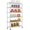imageBestOffice  6Tier Wire Storage Shelves with Wheels  18x48x77  Chrome  Adjustable Racks  HeavyDuty Metal Shelf Holds Upto 600 lbs  NoTool Assembly  Ideal for Home ampamp Garage ShelvingChrome