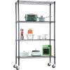 imageBestOffice  6Tier Wire Storage Shelves with Wheels  18x48x77  Chrome  Adjustable Racks  HeavyDuty Metal Shelf Holds Upto 600 lbs  NoTool Assembly  Ideal for Home ampamp Garage ShelvingBlack