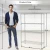 imageBestOffice  6Tier Wire Storage Shelves with Wheels  18x48x77  Chrome  Adjustable Racks  HeavyDuty Metal Shelf Holds Upto 600 lbs  NoTool Assembly  Ideal for Home ampamp Garage ShelvingChrome
