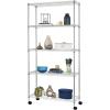 imageBestOffice  6Tier Wire Storage Shelves with Wheels  18x48x77  Chrome  Adjustable Racks  HeavyDuty Metal Shelf Holds Upto 600 lbs  NoTool Assembly  Ideal for Home ampamp Garage ShelvingChrome
