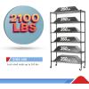 imageBestOffice  6Tier Wire Storage Shelves with Wheels  18x48x77  Chrome  Adjustable Racks  HeavyDuty Metal Shelf Holds Upto 600 lbs  NoTool Assembly  Ideal for Home ampamp Garage ShelvingBlack