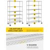 imageBestOffice  6Tier Wire Storage Shelves with Wheels  18x48x77  Chrome  Adjustable Racks  HeavyDuty Metal Shelf Holds Upto 600 lbs  NoTool Assembly  Ideal for Home ampamp Garage ShelvingChrome