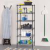 imageBestOffice  6Tier Wire Storage Shelves with Wheels  18x48x77  Chrome  Adjustable Racks  HeavyDuty Metal Shelf Holds Upto 600 lbs  NoTool Assembly  Ideal for Home ampamp Garage ShelvingBlack