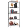 imageBestOffice  6Tier Wire Storage Shelves with Wheels  18x48x77  Chrome  Adjustable Racks  HeavyDuty Metal Shelf Holds Upto 600 lbs  NoTool Assembly  Ideal for Home ampamp Garage ShelvingBlack