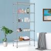 imageBestOffice  6Tier Wire Storage Shelves with Wheels  18x48x77  Chrome  Adjustable Racks  HeavyDuty Metal Shelf Holds Upto 600 lbs  NoTool Assembly  Ideal for Home ampamp Garage ShelvingChrome