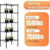 imageBestOffice  6Tier Wire Storage Shelves with Wheels  18x48x77  Chrome  Adjustable Racks  HeavyDuty Metal Shelf Holds Upto 600 lbs  NoTool Assembly  Ideal for Home ampamp Garage ShelvingBlack