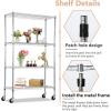 imageBestOffice  6Tier Wire Storage Shelves with Wheels  18x48x77  Chrome  Adjustable Racks  HeavyDuty Metal Shelf Holds Upto 600 lbs  NoTool Assembly  Ideal for Home ampamp Garage ShelvingChrome