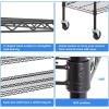 imageBestOffice  6Tier Wire Storage Shelves with Wheels  18x48x77  Chrome  Adjustable Racks  HeavyDuty Metal Shelf Holds Upto 600 lbs  NoTool Assembly  Ideal for Home ampamp Garage ShelvingBlack