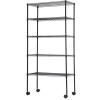 imageBestOffice  6Tier Wire Storage Shelves with Wheels  18x48x77  Chrome  Adjustable Racks  HeavyDuty Metal Shelf Holds Upto 600 lbs  NoTool Assembly  Ideal for Home ampamp Garage ShelvingBlack