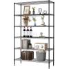 imageBestOffice  6Tier Wire Storage Shelves with Wheels  18x48x77  Chrome  Adjustable Racks  HeavyDuty Metal Shelf Holds Upto 600 lbs  NoTool Assembly  Ideal for Home ampamp Garage ShelvingBlack
