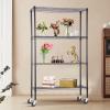 imageBestOffice  6Tier Wire Storage Shelves with Wheels  18x48x77  Chrome  Adjustable Racks  HeavyDuty Metal Shelf Holds Upto 600 lbs  NoTool Assembly  Ideal for Home ampamp Garage ShelvingBlack