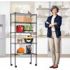imageBestOffice  6Tier Wire Storage Shelves with Wheels  18x48x77  Chrome  Adjustable Racks  HeavyDuty Metal Shelf Holds Upto 600 lbs  NoTool Assembly  Ideal for Home ampamp Garage ShelvingBlack