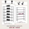 imageBestOffice  6Tier Wire Storage Shelves with Wheels  18x48x77  Chrome  Adjustable Racks  HeavyDuty Metal Shelf Holds Upto 600 lbs  NoTool Assembly  Ideal for Home ampamp Garage ShelvingBlack