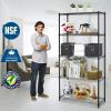 imageBestOffice  6Tier Wire Storage Shelves with Wheels  18x48x77  Chrome  Adjustable Racks  HeavyDuty Metal Shelf Holds Upto 600 lbs  NoTool Assembly  Ideal for Home ampamp Garage ShelvingBlack