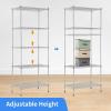 imageBestOffice  6Tier Wire Storage Shelves with Wheels  18x48x77  Chrome  Adjustable Racks  HeavyDuty Metal Shelf Holds Upto 600 lbs  NoTool Assembly  Ideal for Home ampamp Garage ShelvingChrome
