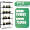 imageBestOffice  6Tier Wire Storage Shelves with Wheels  18x48x77  Chrome  Adjustable Racks  HeavyDuty Metal Shelf Holds Upto 600 lbs  NoTool Assembly  Ideal for Home ampamp Garage ShelvingBlack