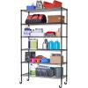 imageBestOffice Adjustable Wire Shelving Storage Shelves Heavy Duty Shelving Unit for Small Places Kitchen Garage Chrome 361454Black